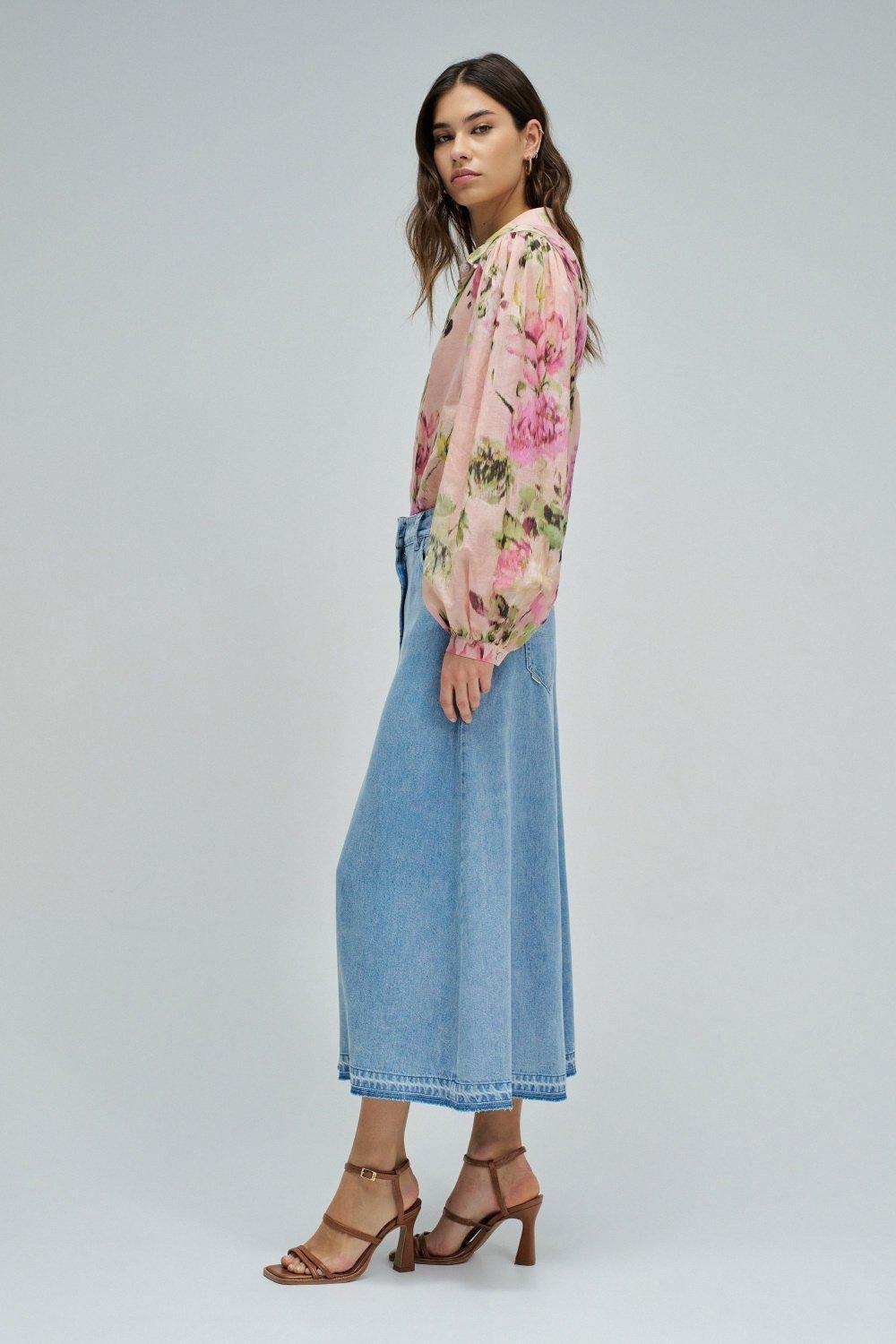 Midi Skirt In Lightdenim, Blue, medium