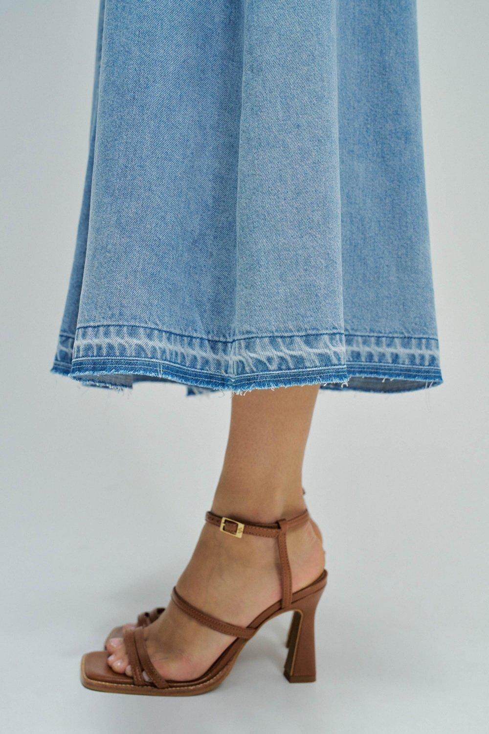 Midi Skirt In Lightdenim, Blue, large image number 4