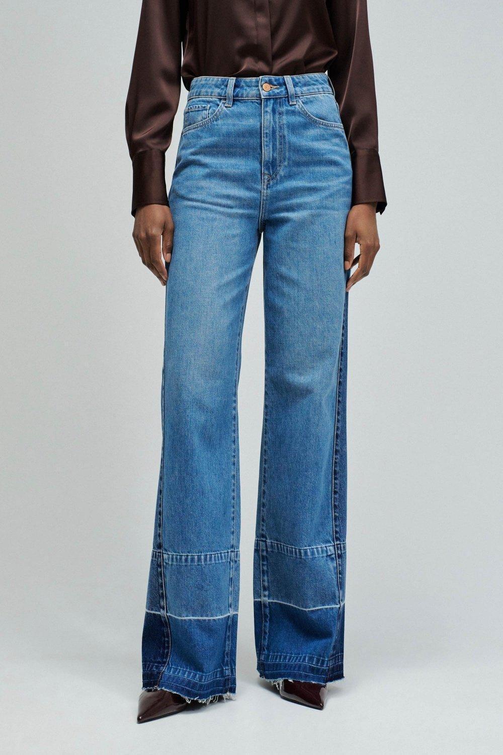 Wide Leg Jeans, Navy, large image number 0