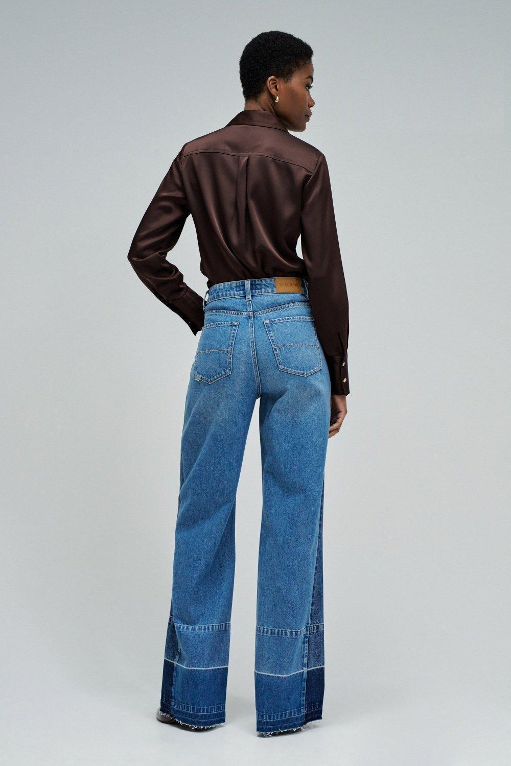 Wide Leg Jeans, Navy, large image number 3