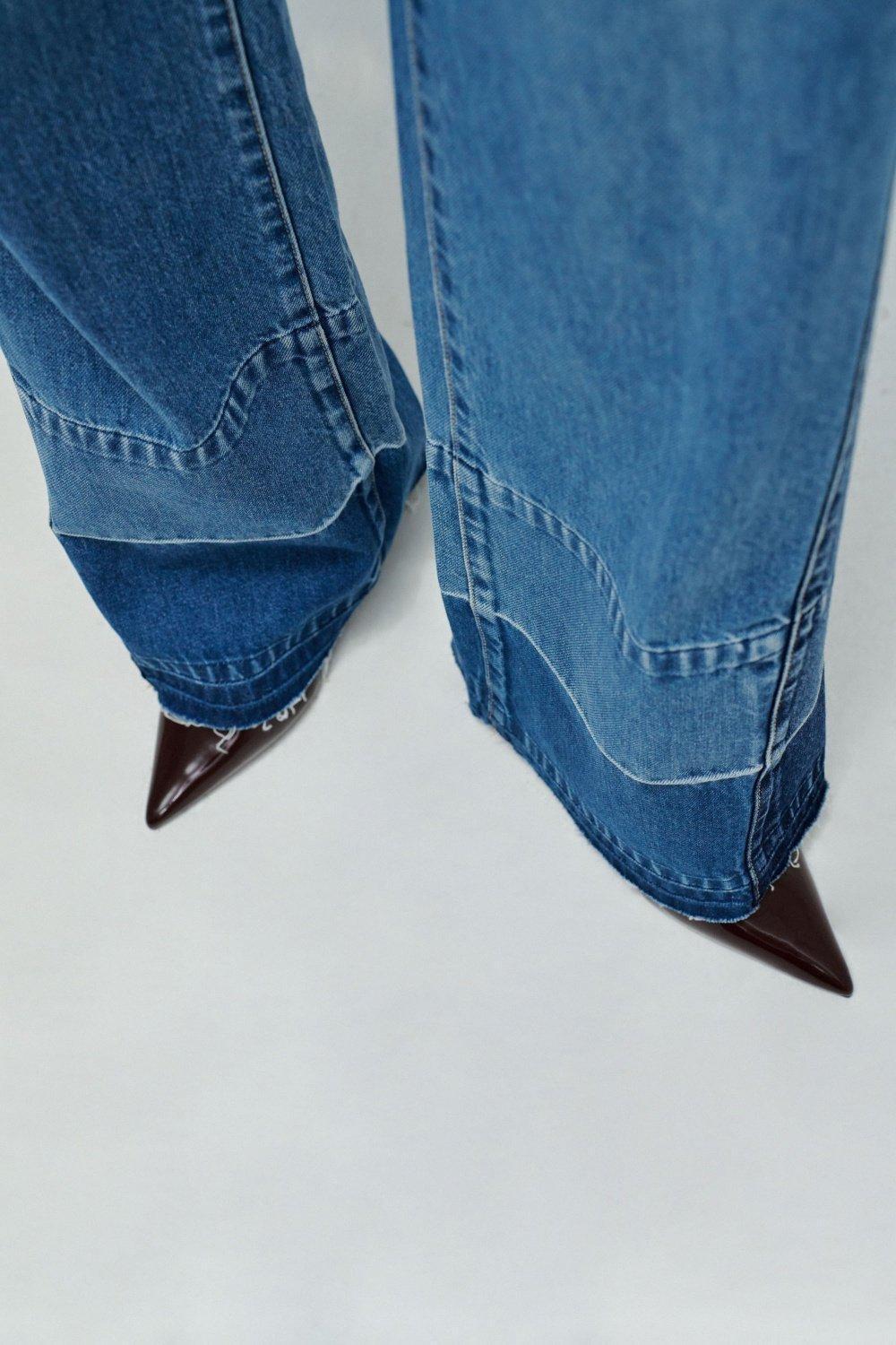 Wide Leg Jeans, Navy, large image number 4