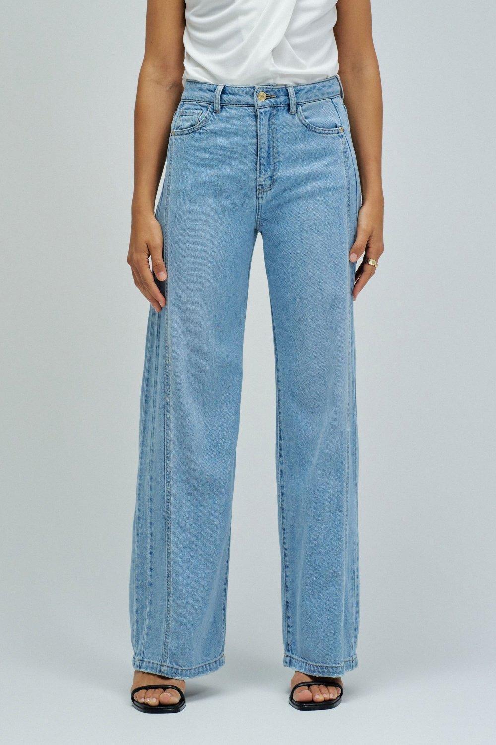 Wide Leg Jeans, Blue, medium