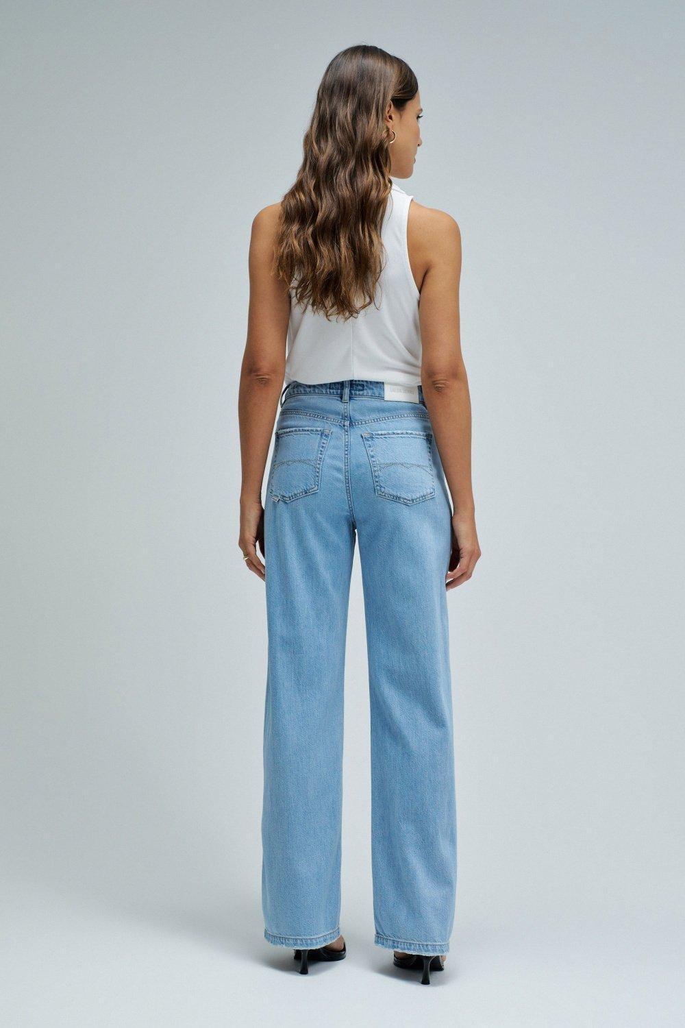 Wide Leg Jeans, Blue, medium