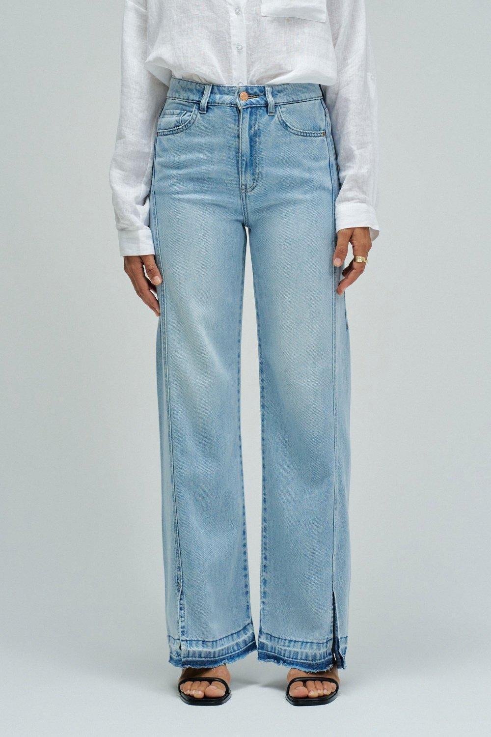 Wide Leg Jeans, Blue, medium