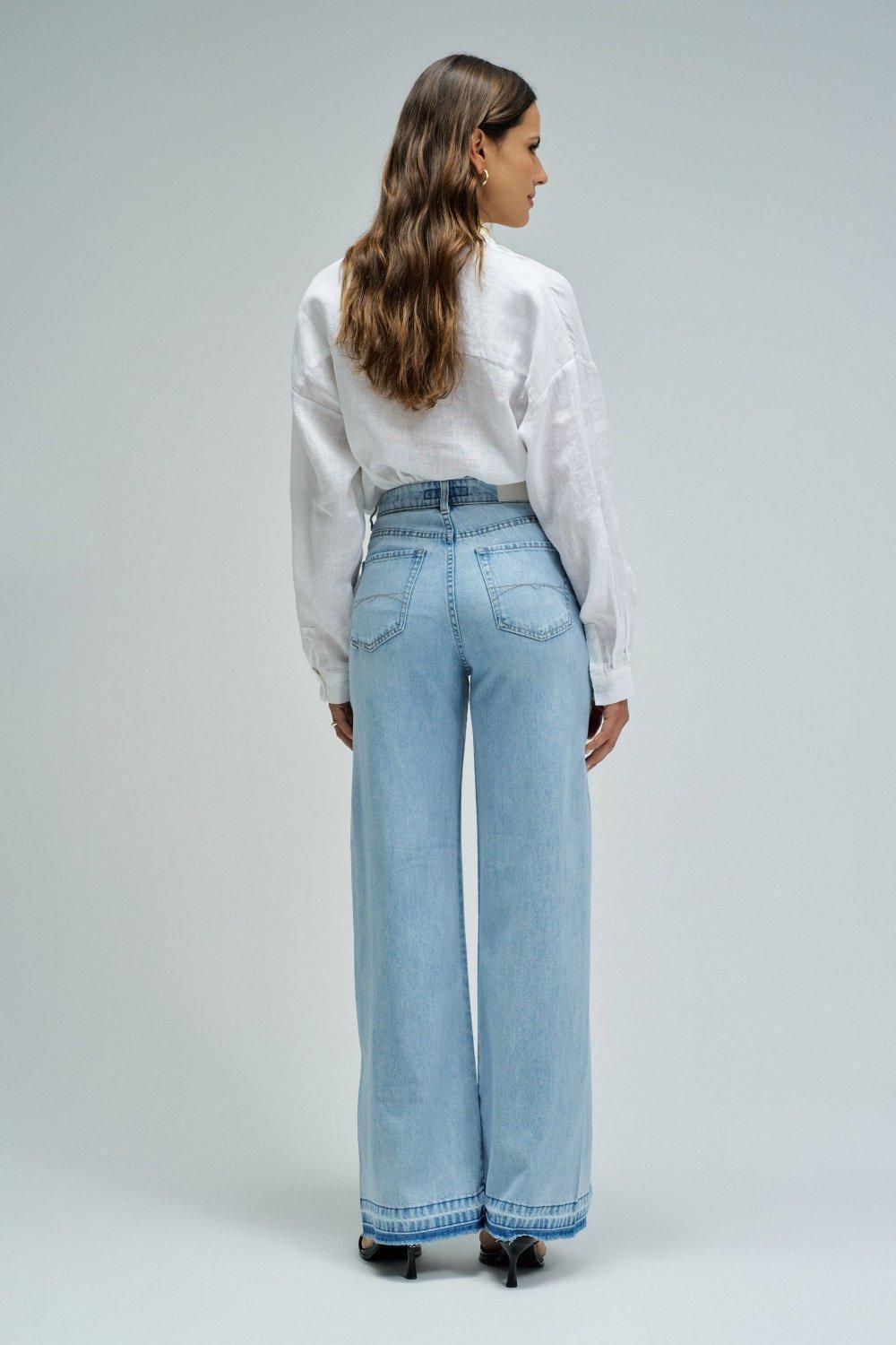 Wide Leg Jeans, Blue, large image number 3