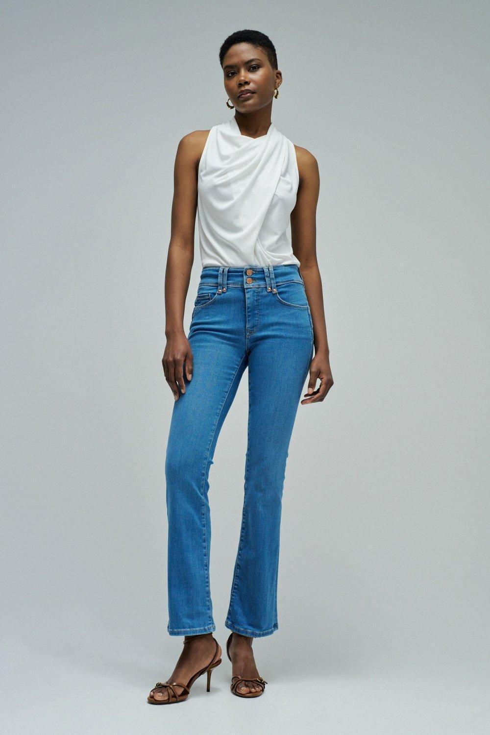 Secret Push In Bootcut Jeans, Navy, large image number 1