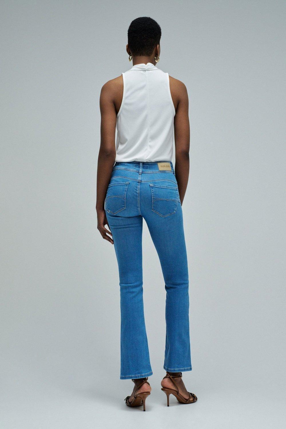 Secret Push In Bootcut Jeans, Navy, large image number 3