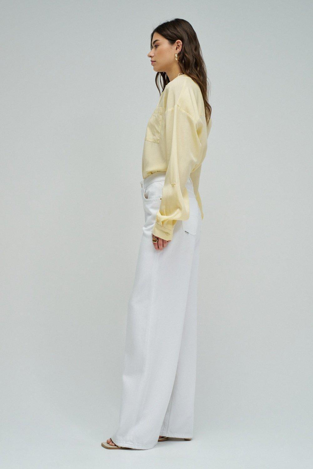 Wide Leg Jeans, White, medium