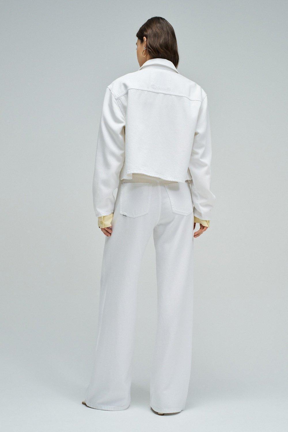 Denim Jacket with Embroidery, White, large image number 3