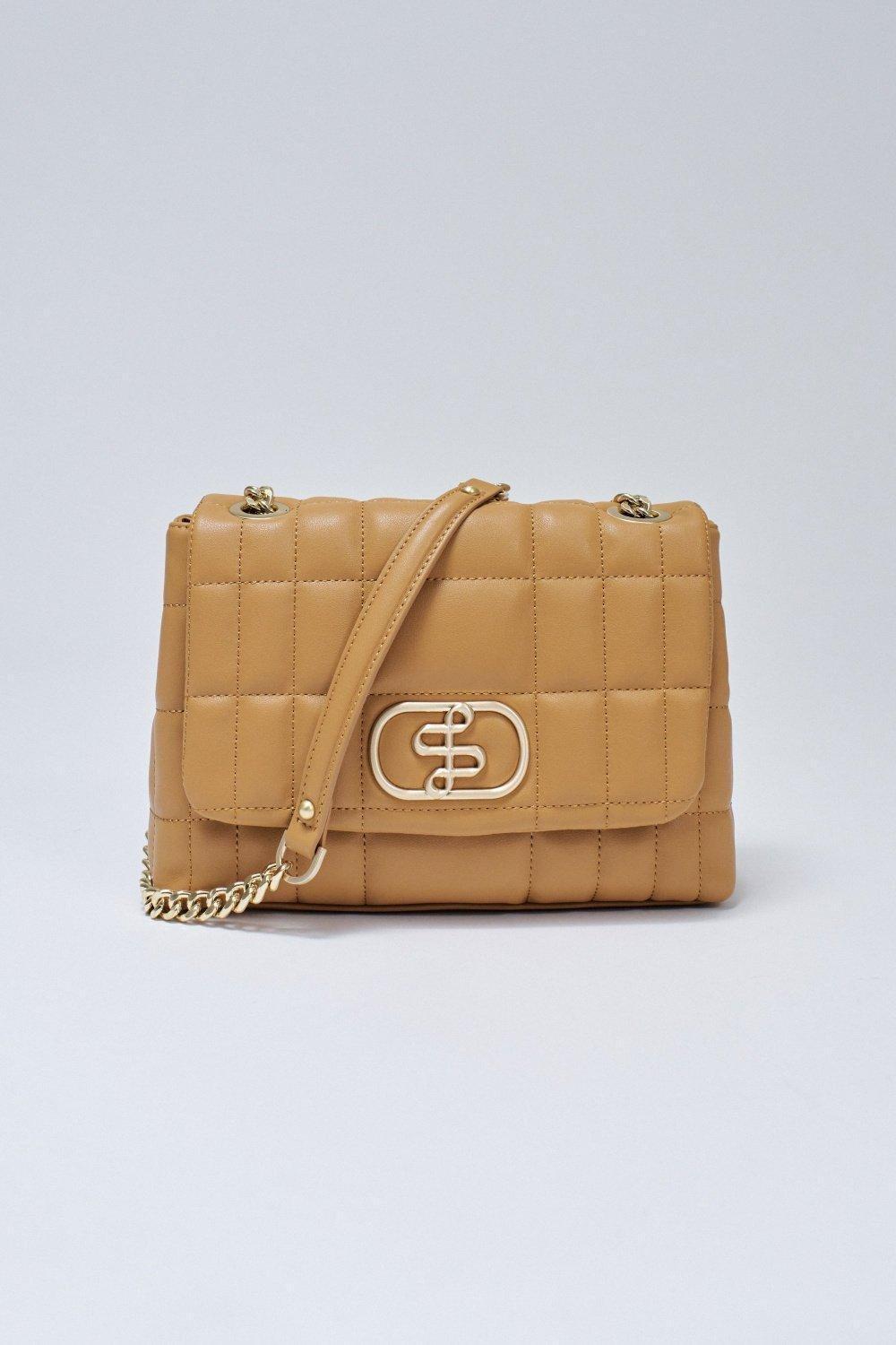 Padded Bag Leather Effect, Cream, large image number 0