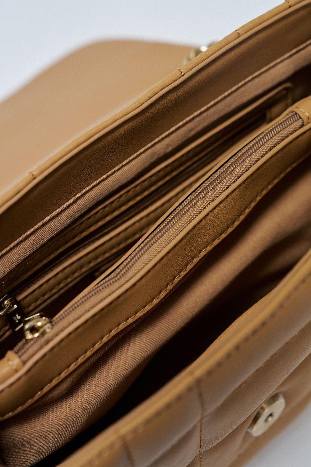 Padded Bag Leather Effect, Cream, large image number 1