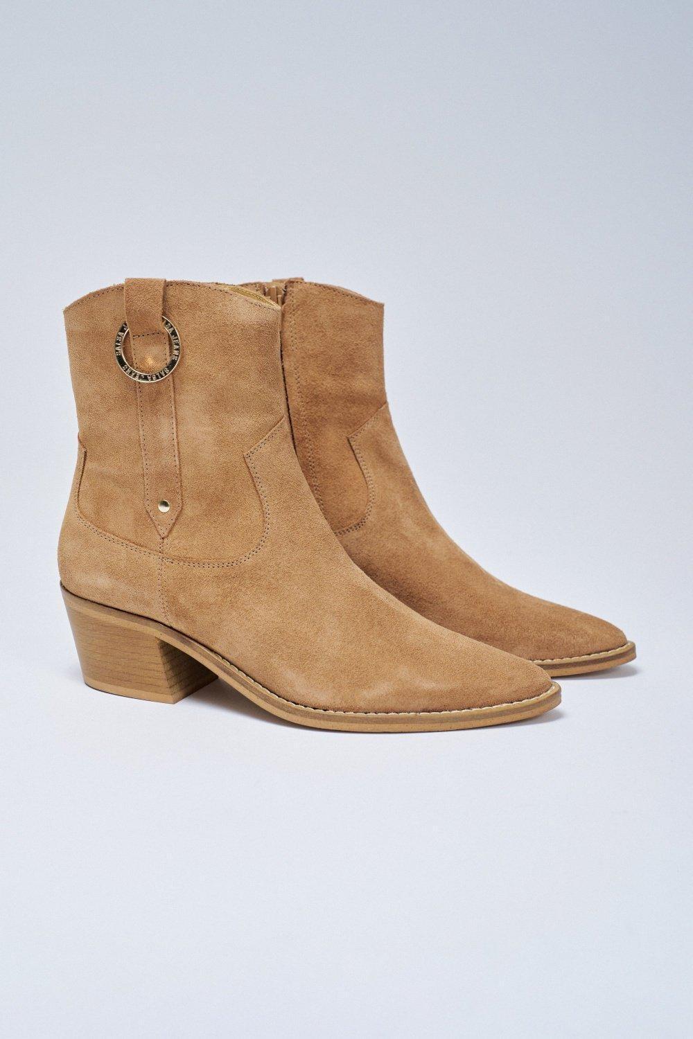Suede Boots, Brown, medium