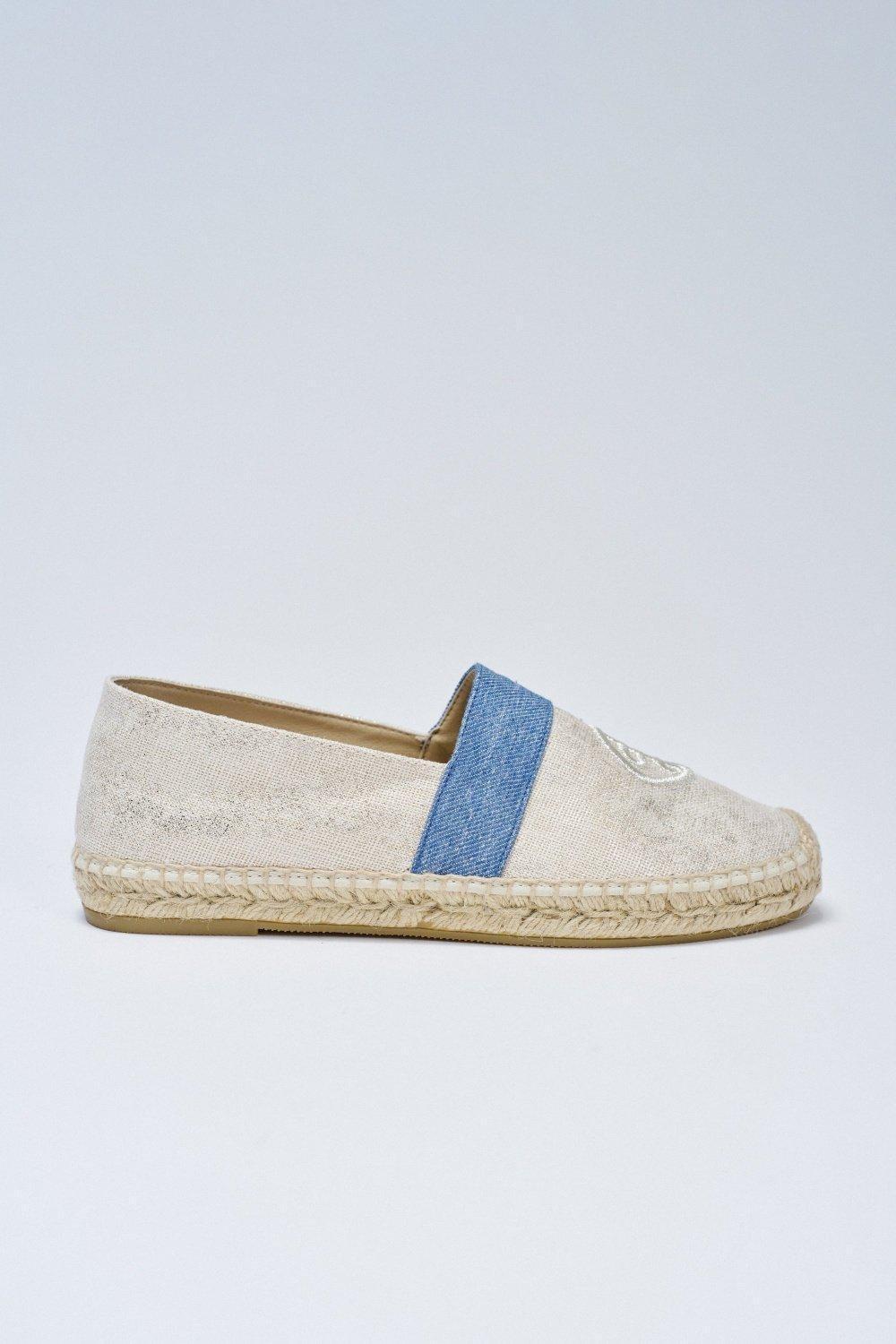 Denim Detail Alpercatas, Pearl, large image number 0
