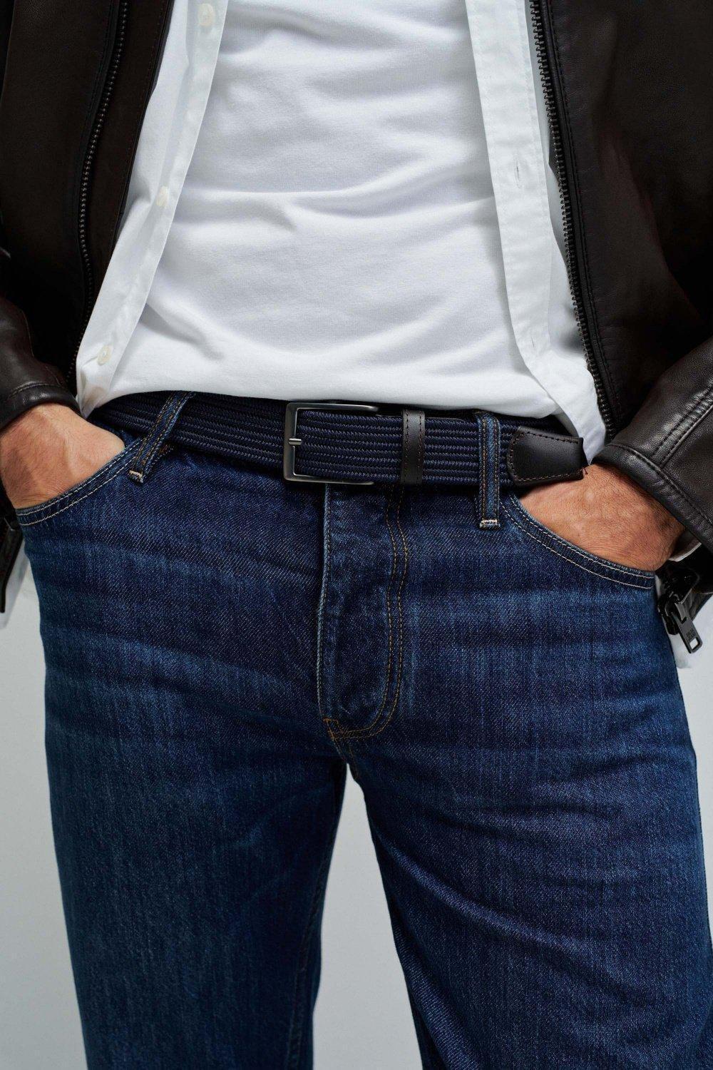 Woven Belt, Blue, medium
