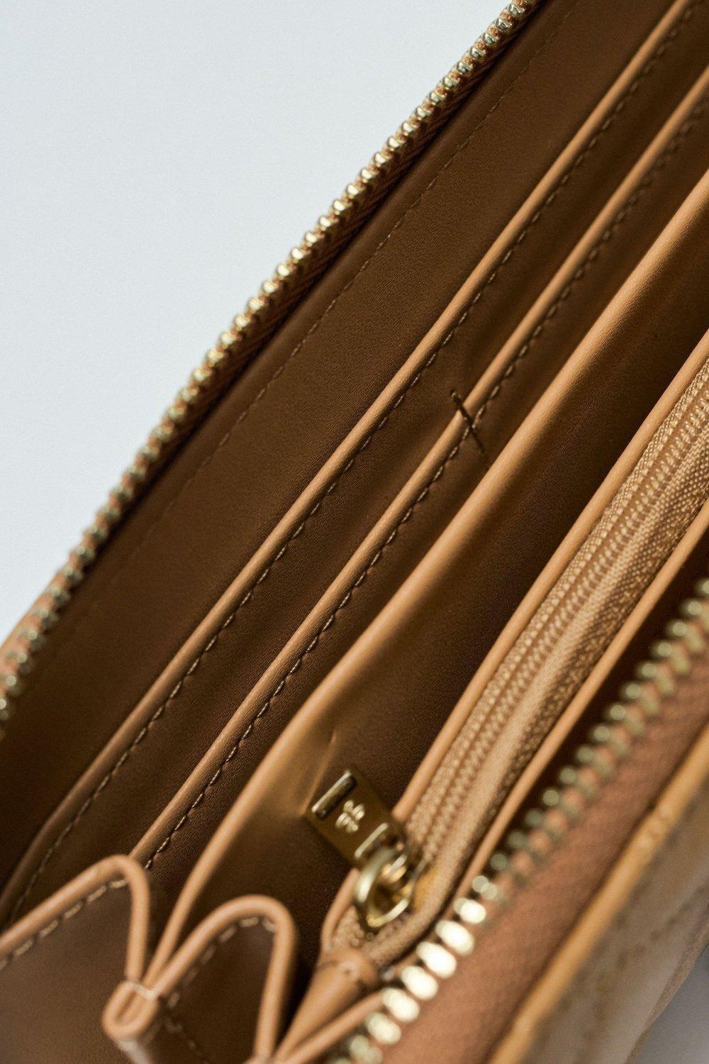 Wallet Leather Effect, Cream, medium