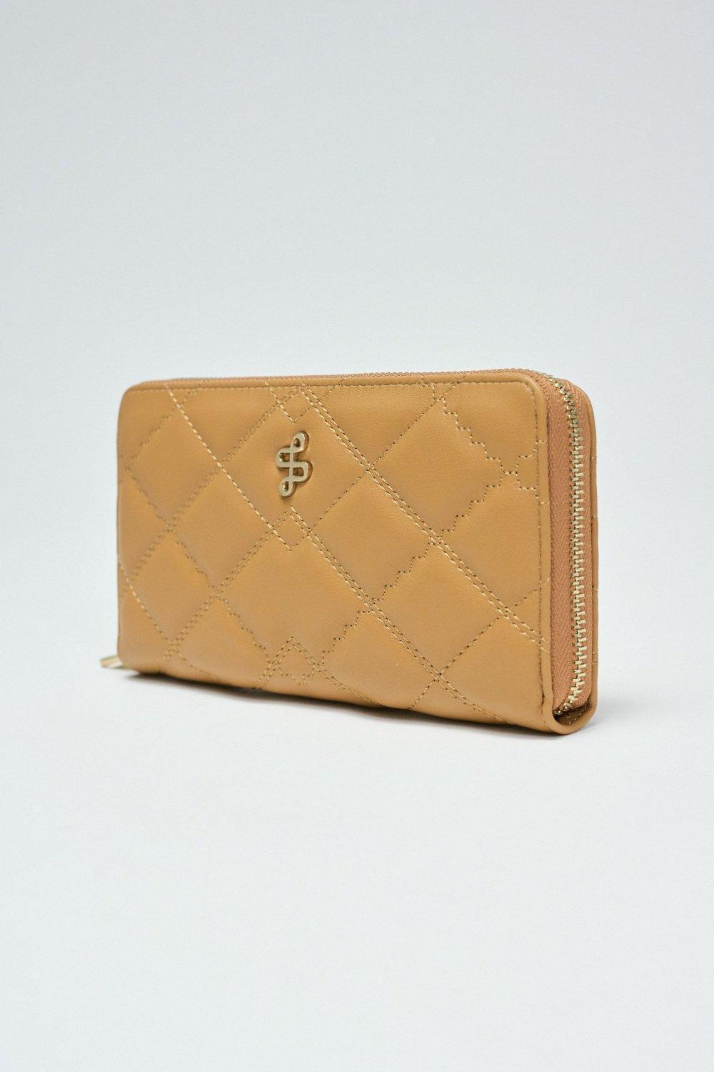 Wallet Leather Effect, Cream, medium