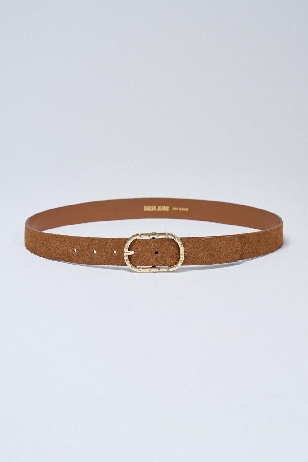 Suede Belt, Cream, medium