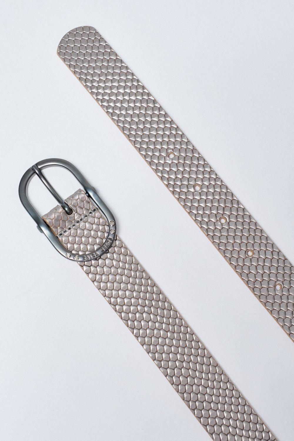 Leather Belt, Grey, large image number 3