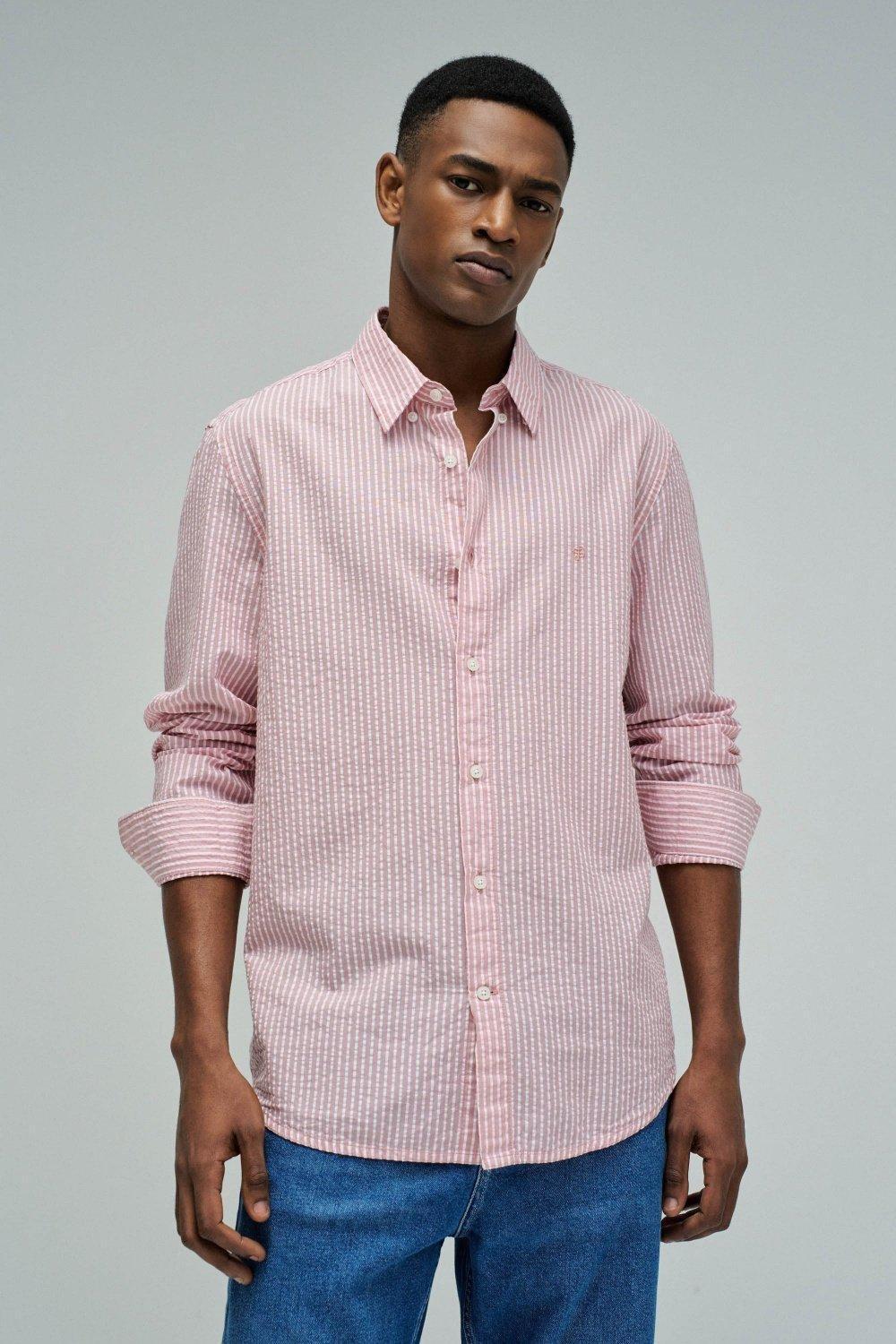 Shirt With Stripes, Dark Pink, medium