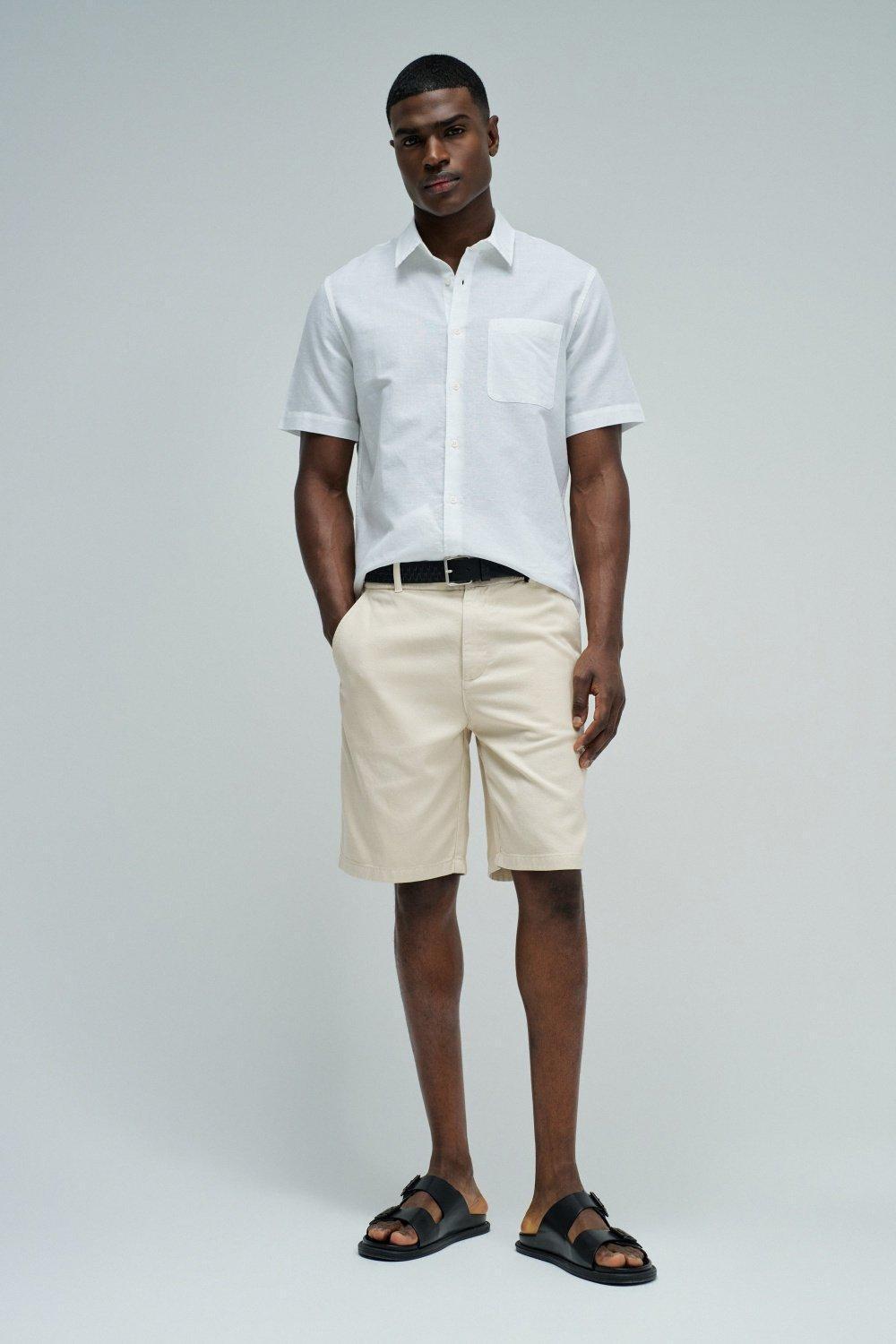 Shirt With Linen, White, large image number 1
