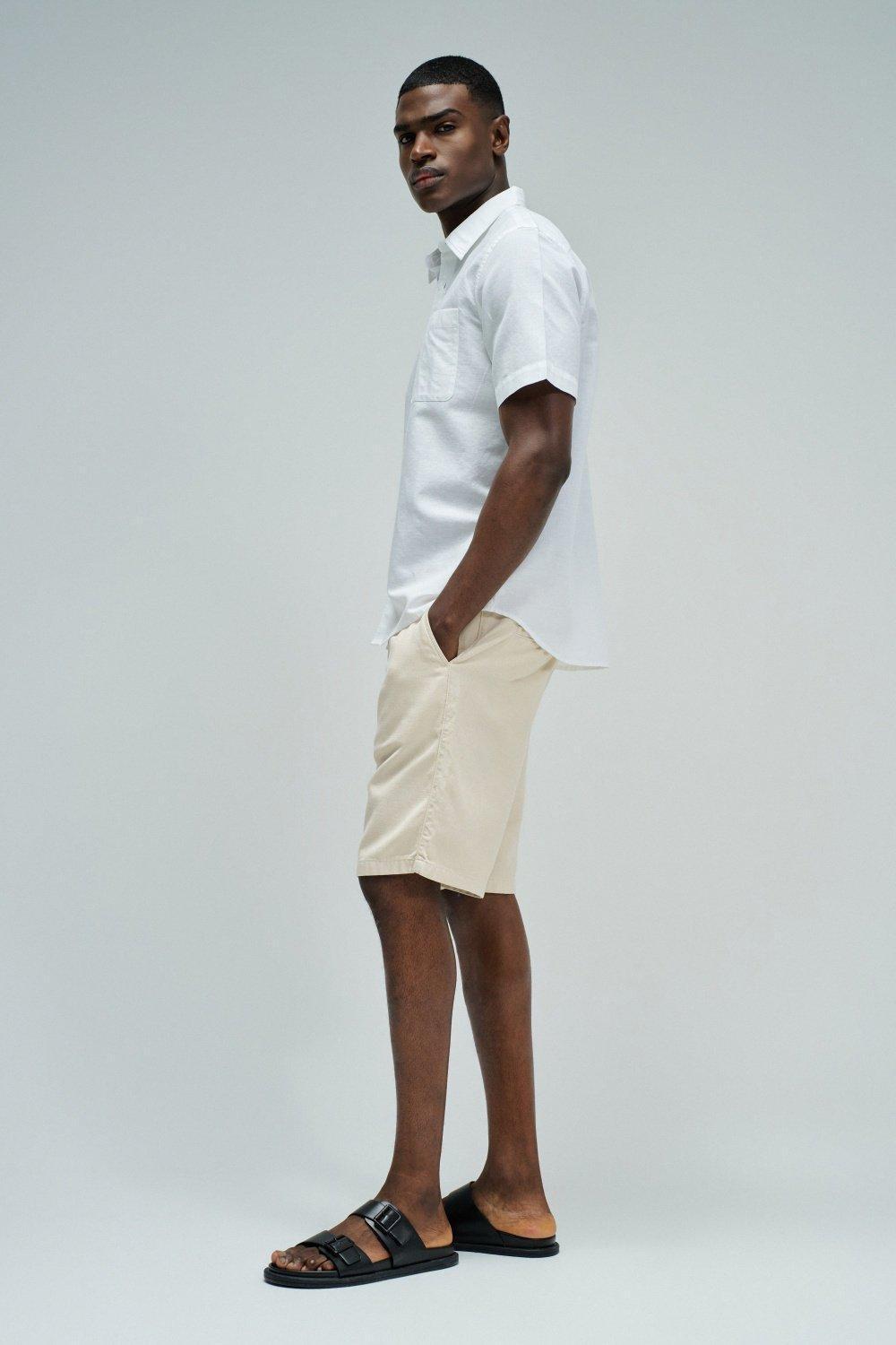 Shirt With Linen, White, medium