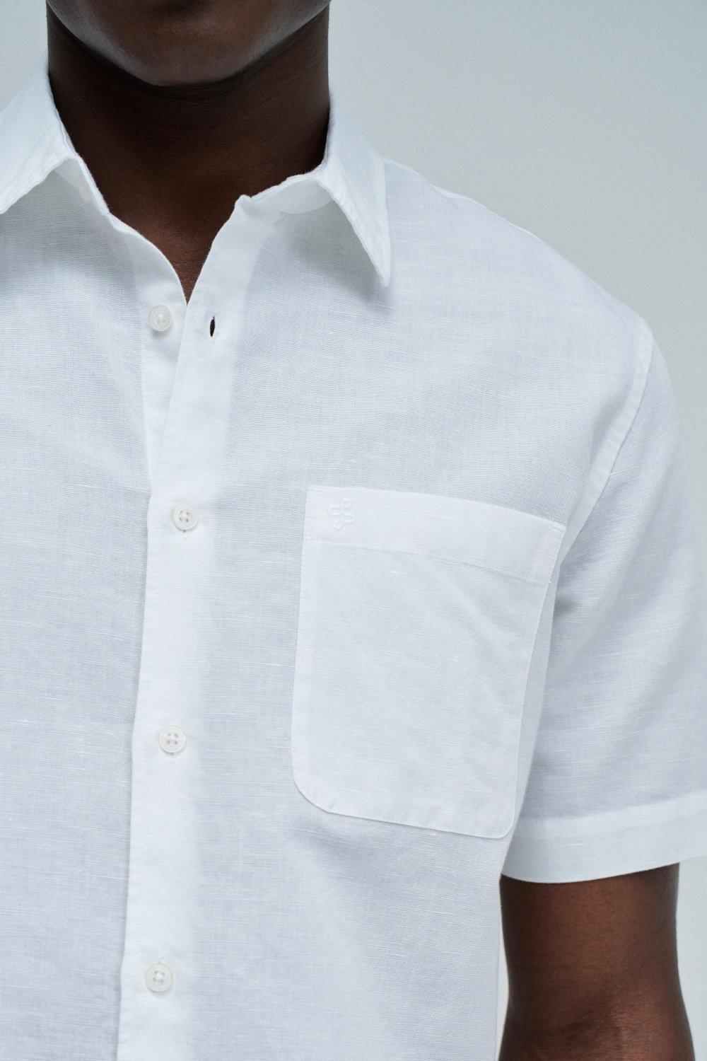 Shirt With Linen, White, large image number 4