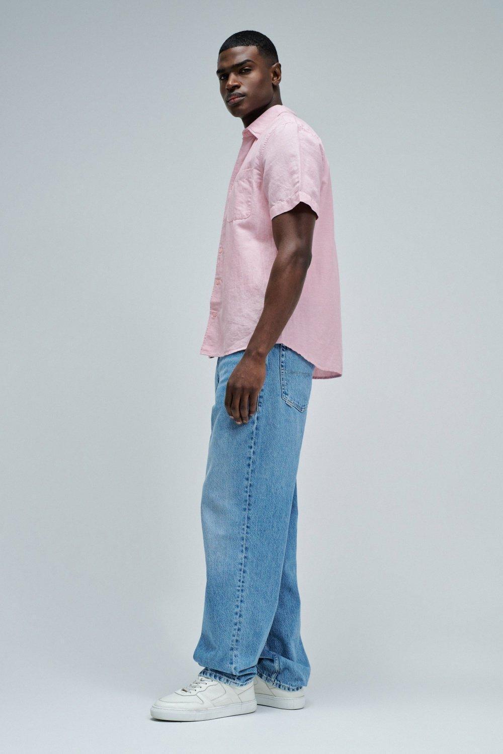 Shirt With Linen, Pink, medium