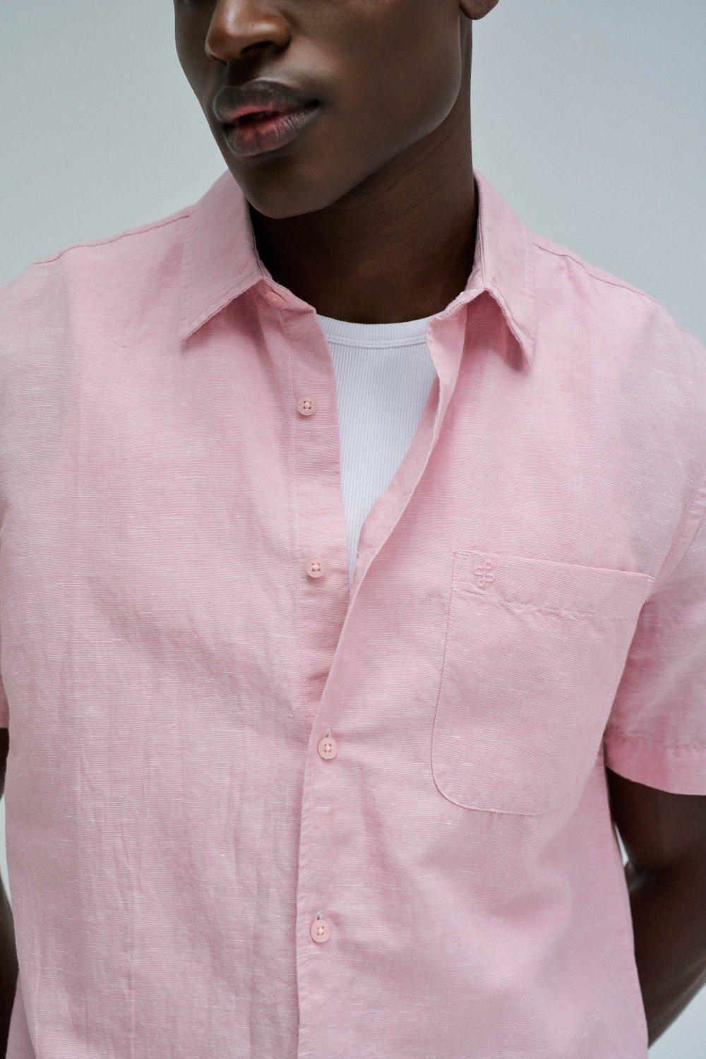 قميص مع الكتان, Pink, large image number 4