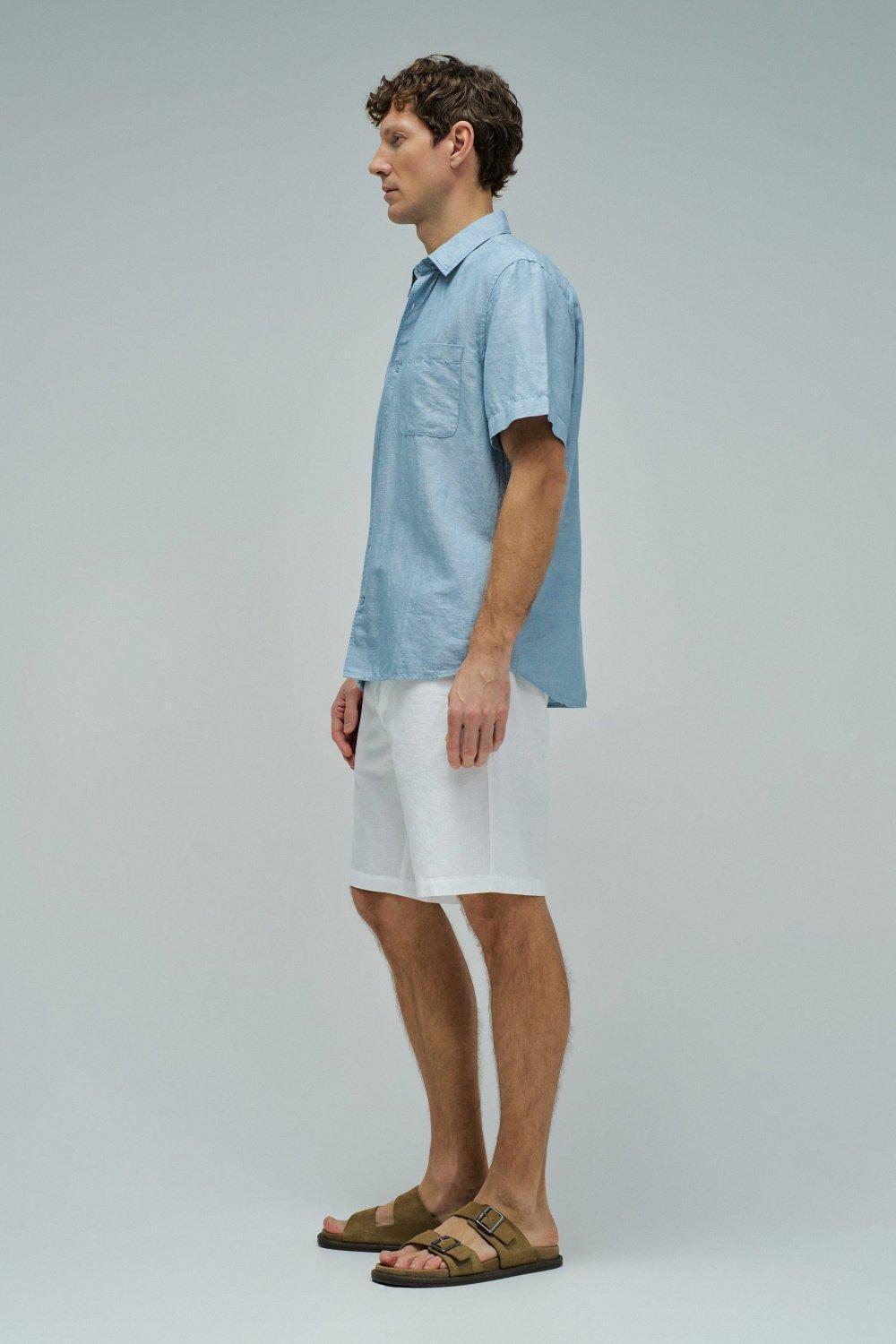 Shirt With Linen, Blue, medium
