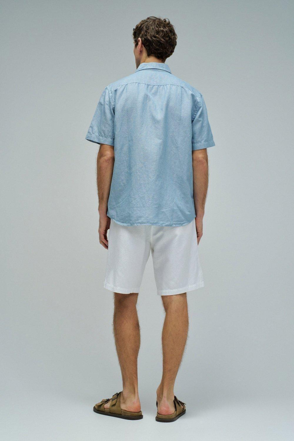 Shirt With Linen, Blue, large image number 3