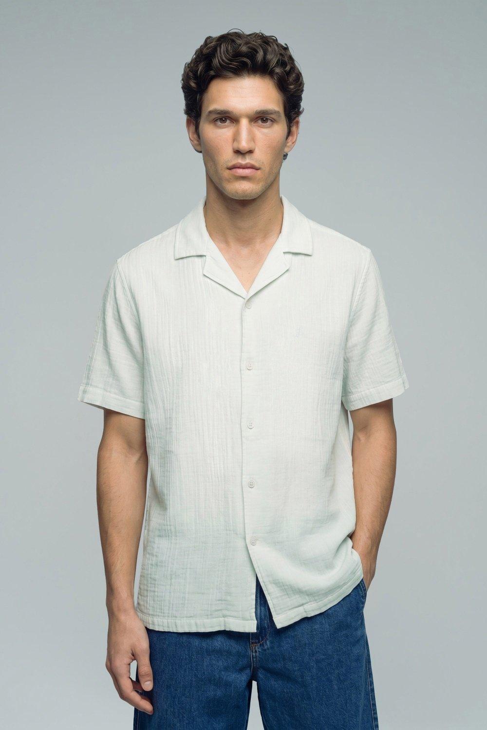 Short Sleeved Shirt, Blue, medium