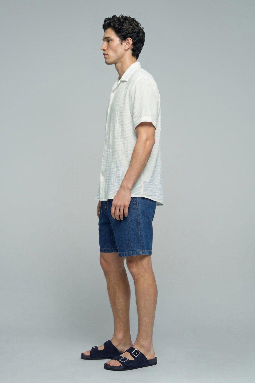 Short Sleeved Shirt, Blue, medium