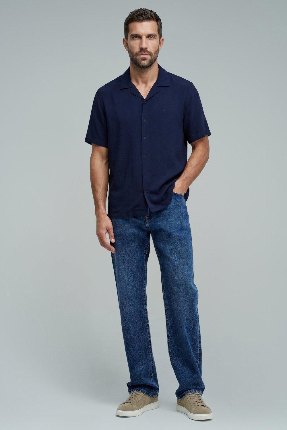 Short Sleeved Shirt, Blue, medium
