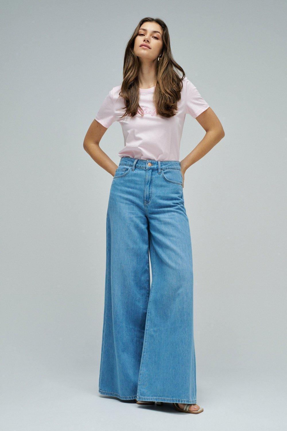 T-Shirt With Branding, Pink, medium