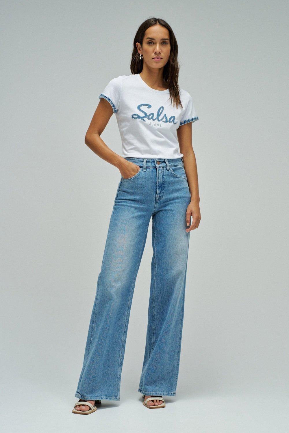 T-Shirt With Branding, White, medium