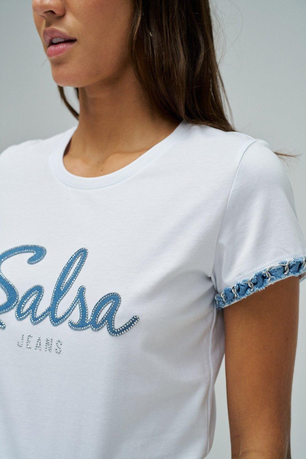 T-Shirt With Branding, White, large image number 4