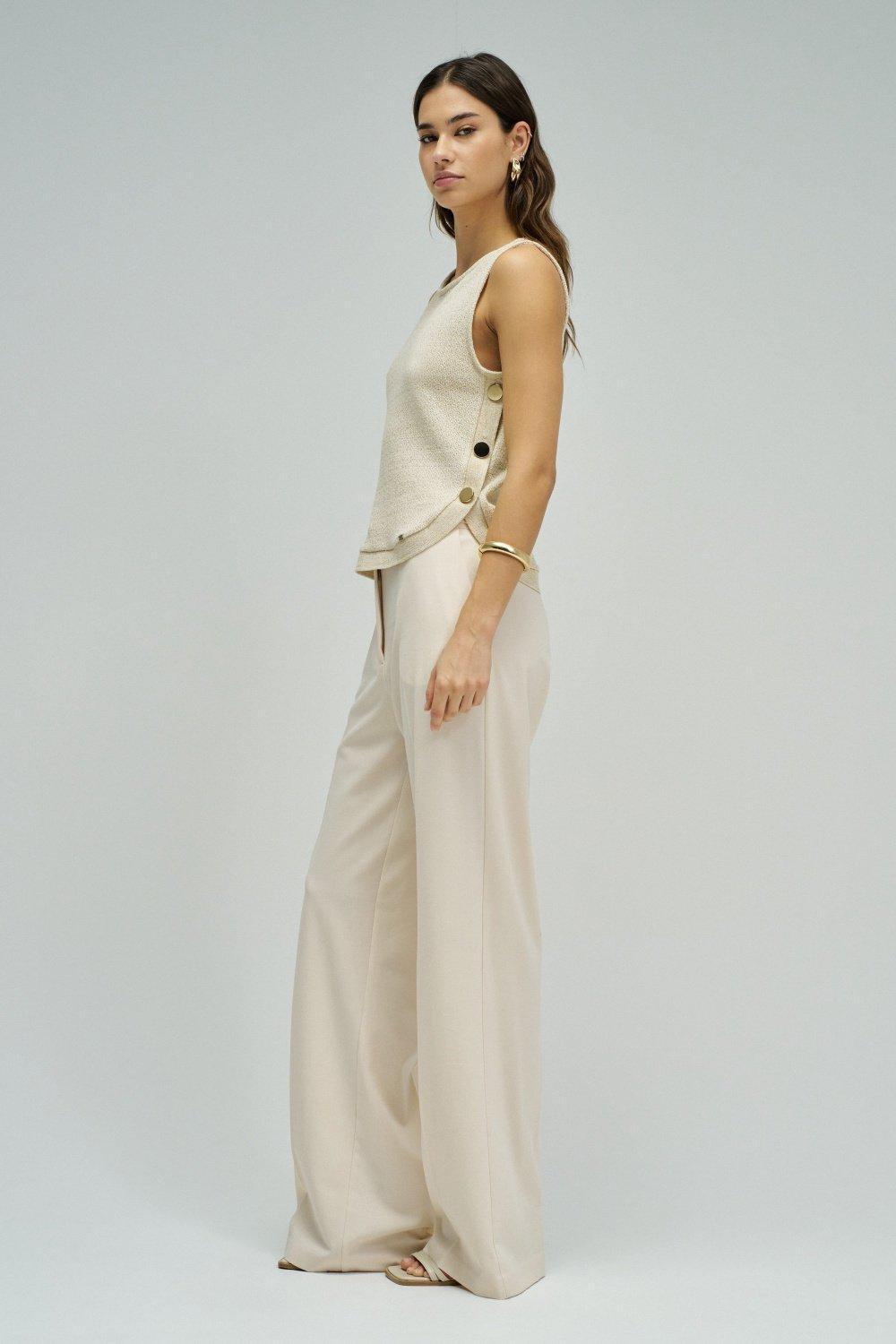 Lurex Knit Top, Beige, large image number 2