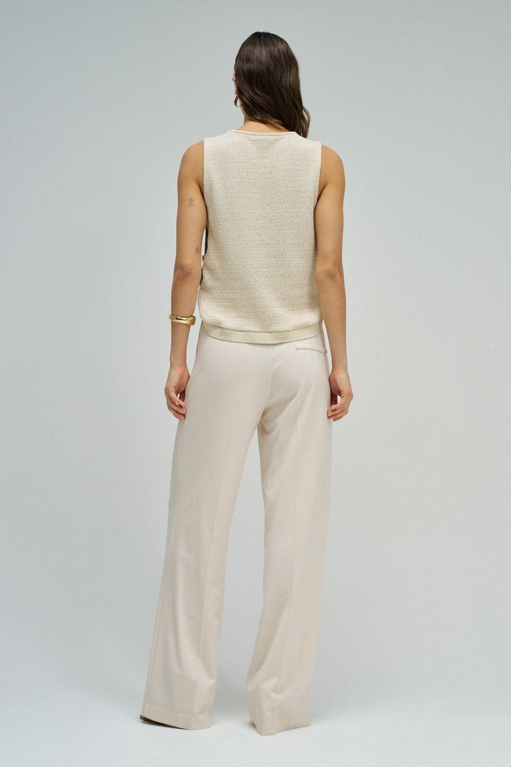 Lurex Knit Top, Beige, large image number 3