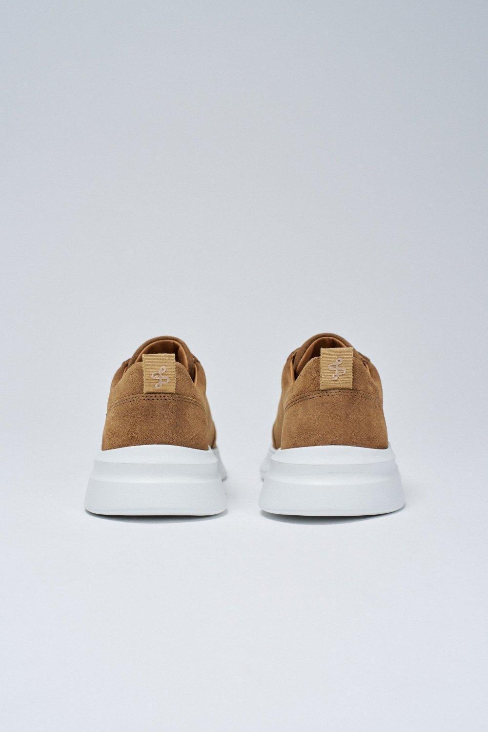 Leather Trainers, Brown, large image number 3