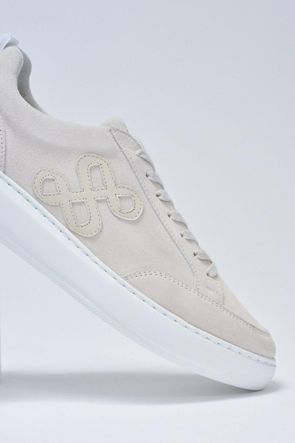 Leather Trainers, Beige, medium