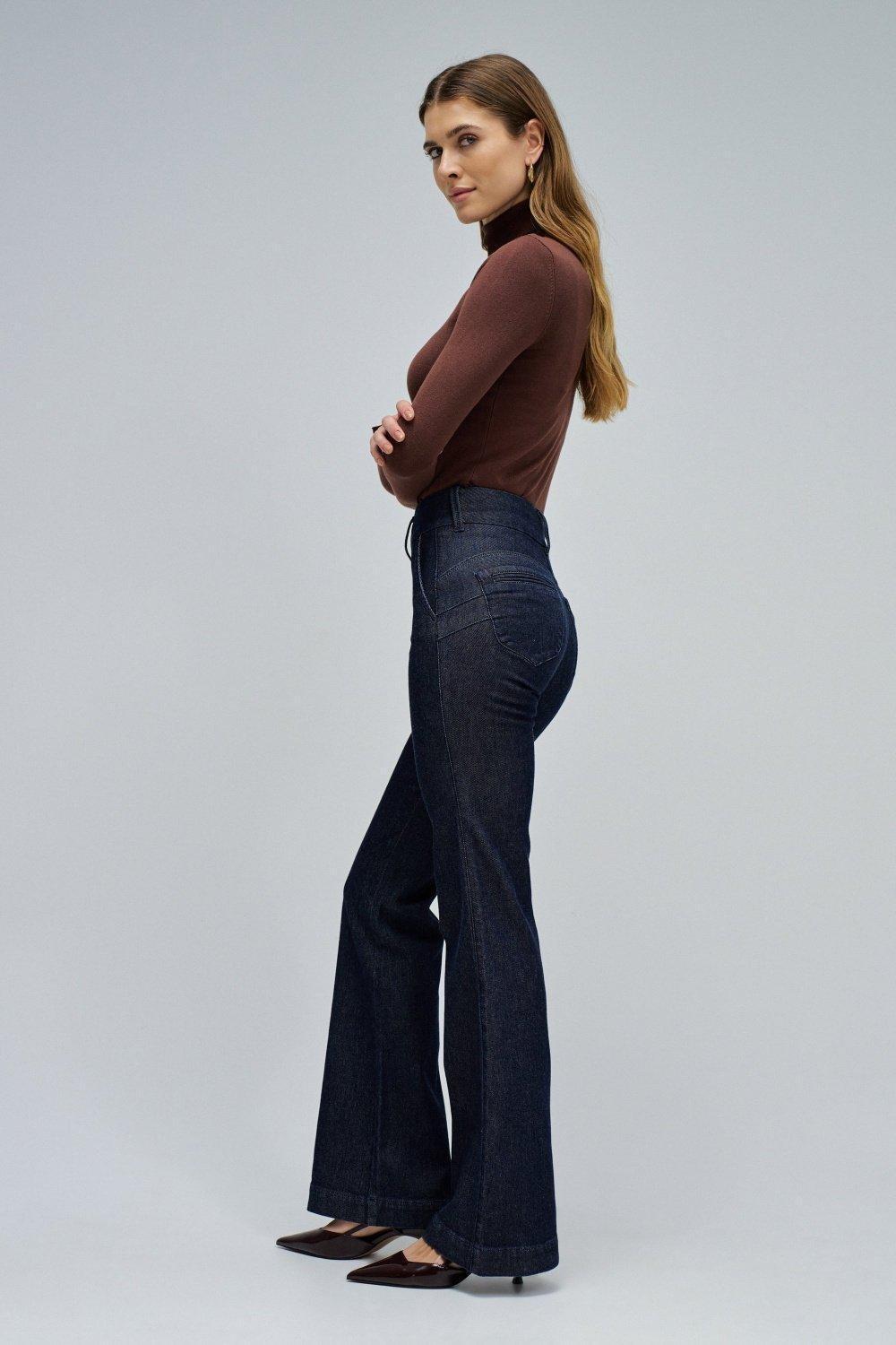 Push In Flare Secret Chino, Dark Blue, large image number 2