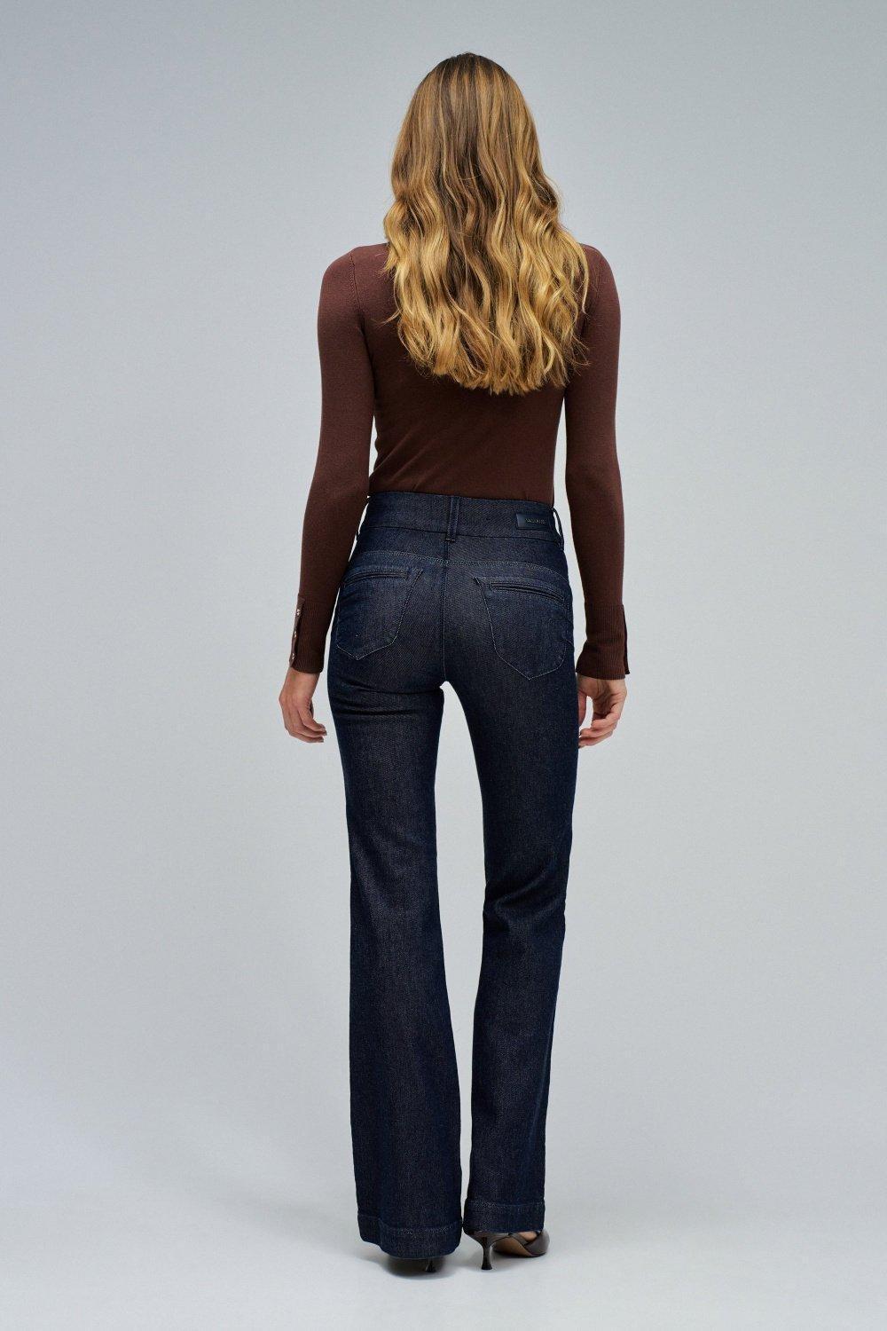 Push In Flare Secret Chino, Dark Blue, large image number 3