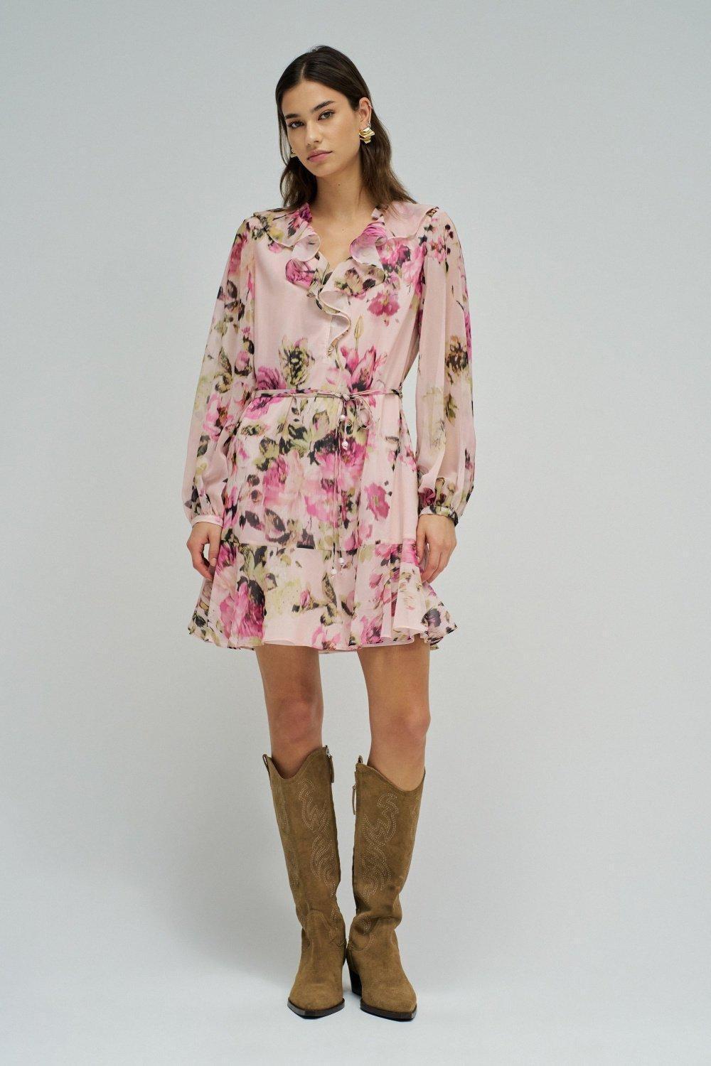 Dress With Floral Pattern, Light Pink, large image number 1