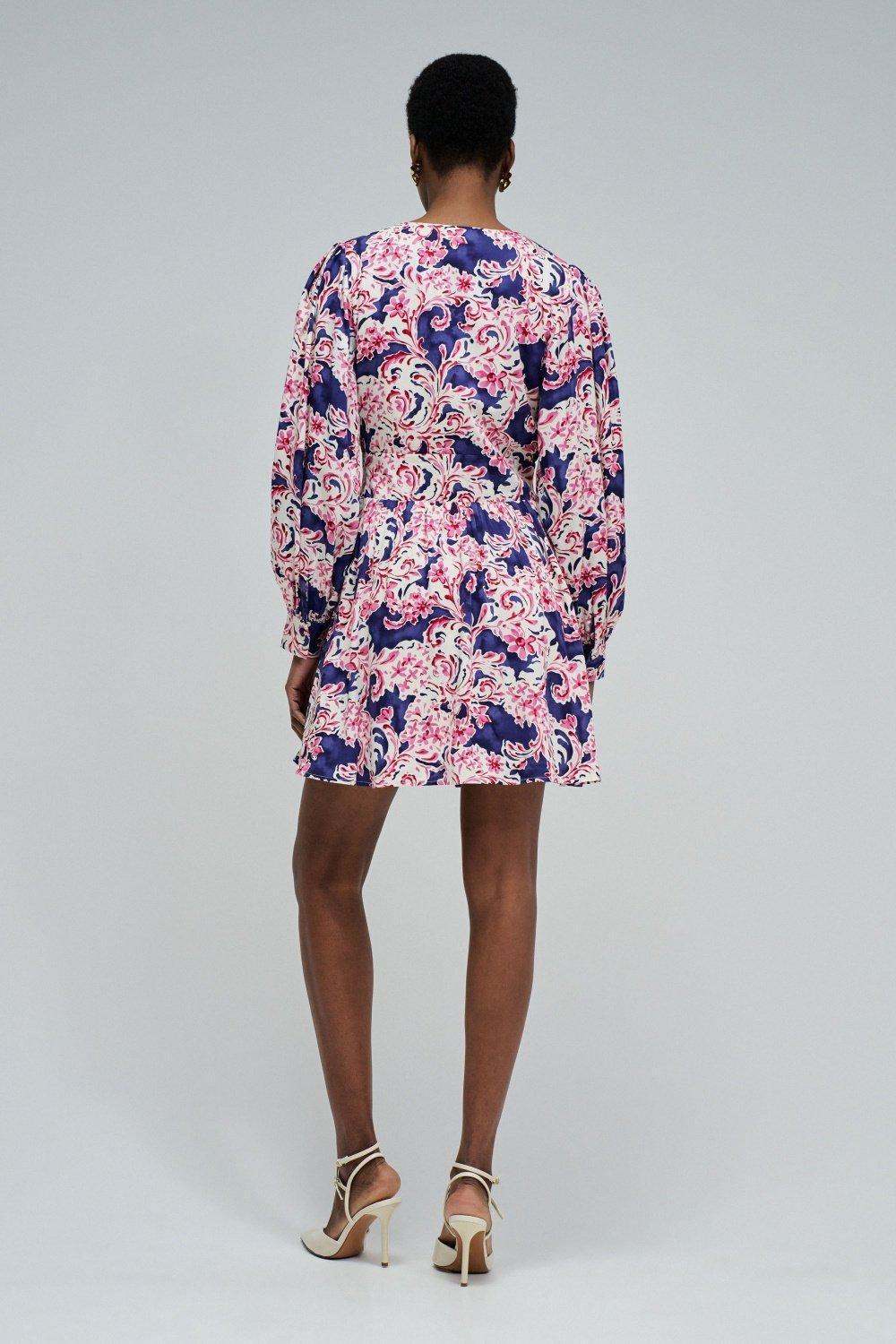 Dress With Floral Pattern, Blue, large image number 3