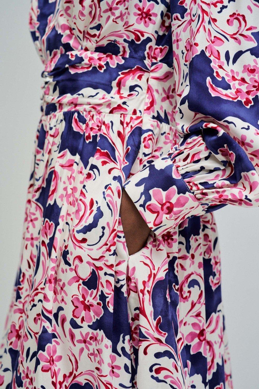 Dress With Floral Pattern, Blue, large image number 4