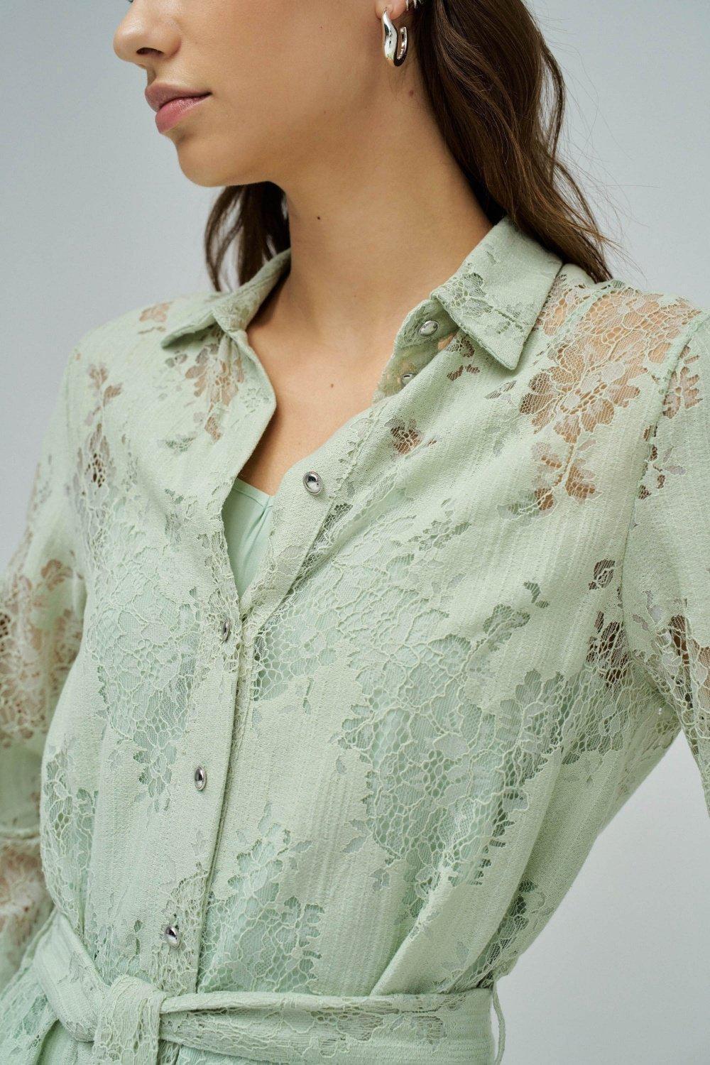 Lace Dress, Turquoise, large image number 4