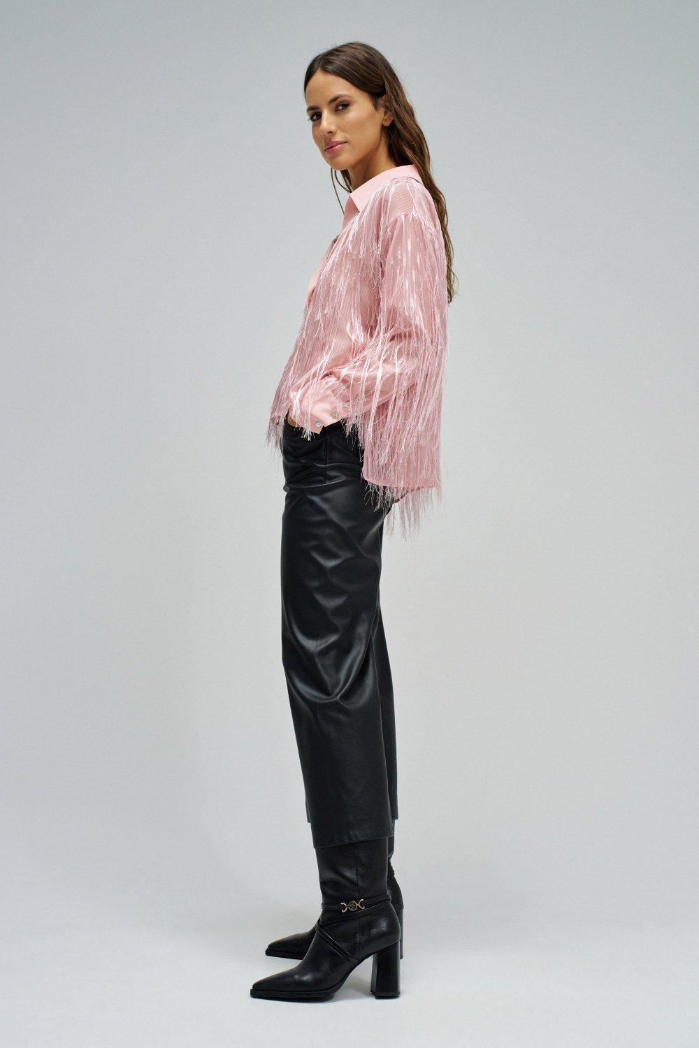 Blouse With Fringes, Pink, large image number 2