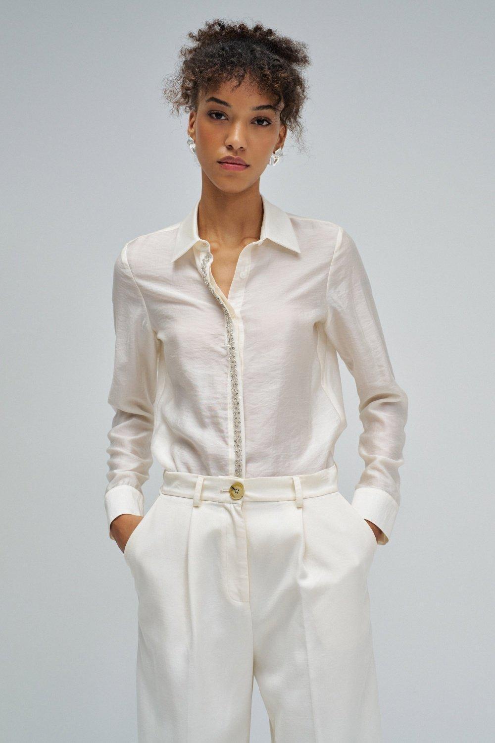 Shirt With Sparkles, Beige, large image number 0