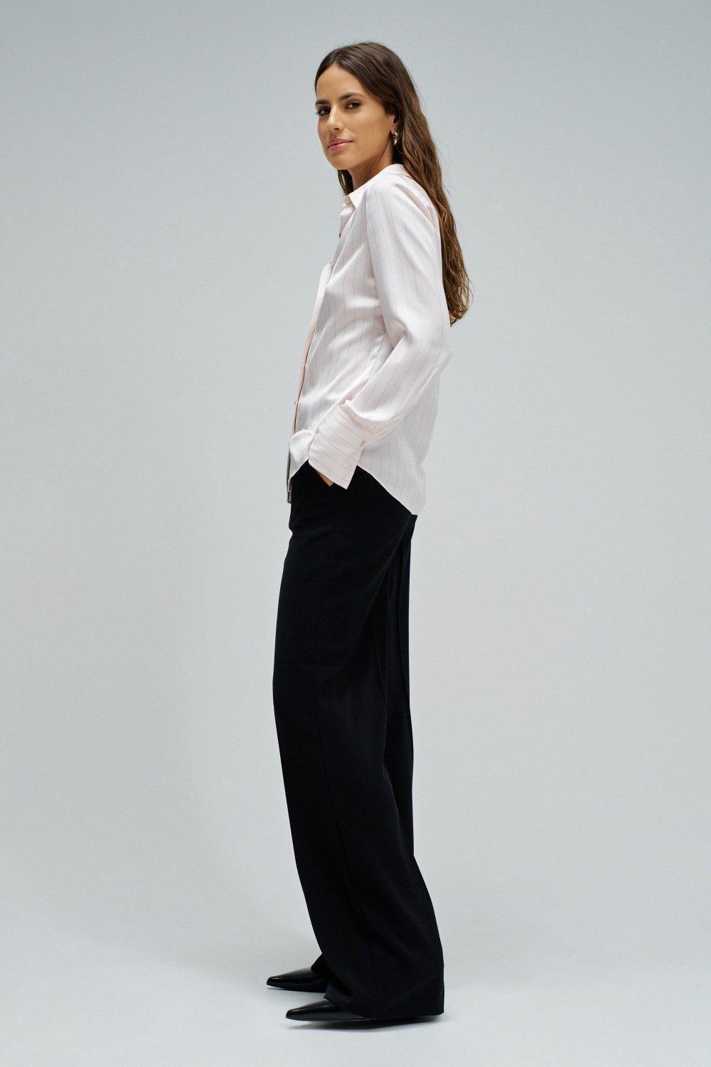 Satin Shirt With Stripes, Pink, large image number 2