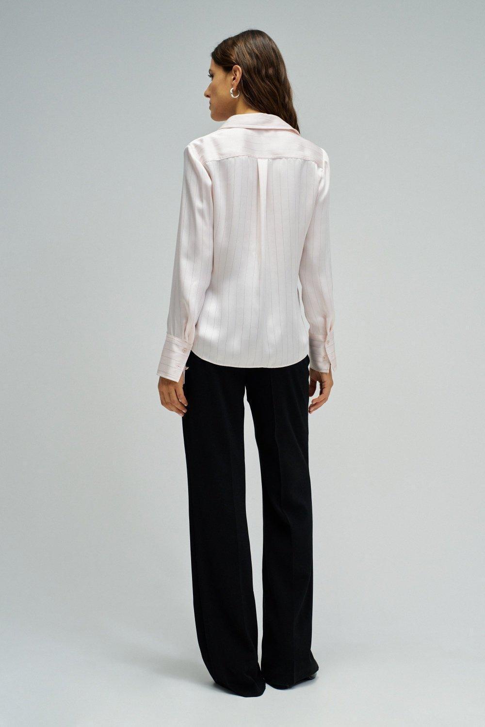 Satin Shirt With Stripes, Pink, large image number 3